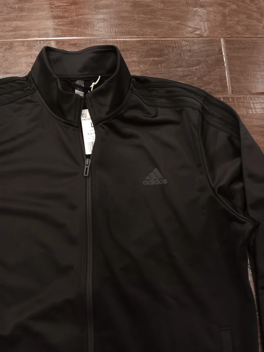 adidas Men's 3-Stripes Tricot Track Jacket Black Full Zip NWT LARGE